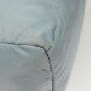 PRADA Boston Bag Nylon Light Blue Silver Auth 127318-15