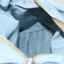PRADA Boston Bag Nylon Light Blue Silver Auth 127318-22