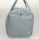 PRADA Boston Bag Nylon Light Blue Silver Auth 127318-3