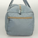 PRADA Boston Bag Nylon Light Blue Silver Auth 127318-4