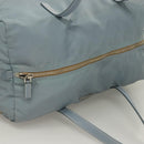 PRADA Boston Bag Nylon Light Blue Silver Auth 127318-6
