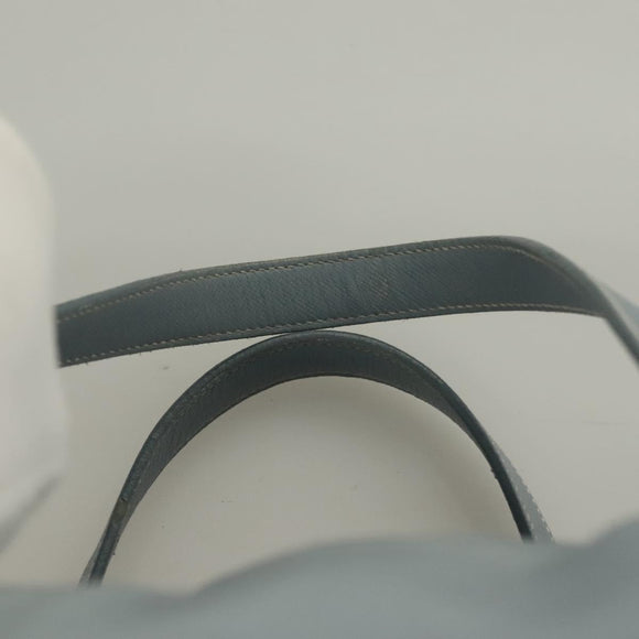 PRADA Boston Bag Nylon Light Blue Silver Auth 127318