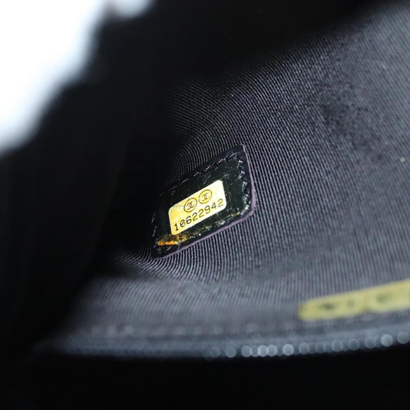 CHANEL Choco Bar Chain Camelia Shoulder Bag Canvas Gray Silver CC Auth 127321