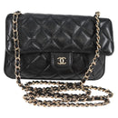 CHANEL Matelasse Chain Shoulder Bag Caviar Skin Black CC Auth 127322M-1