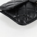 CHANEL Matelasse Chain Shoulder Bag Caviar Skin Black CC Auth 127322SAM-14