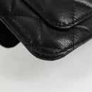 CHANEL Matelasse Chain Shoulder Bag Caviar Skin Black CC Auth 127322M-16