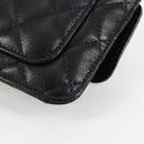 CHANEL Matelasse Chain Shoulder Bag Caviar Skin Black CC Auth 127322SAM-17