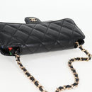 CHANEL Matelasse Chain Shoulder Bag Caviar Skin Black CC Auth 127322M-6