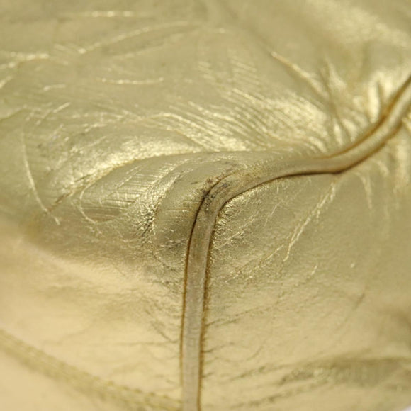 LOEWE Hand Bag Leather Gold Tone Auth 127344