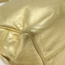 LOEWE Hand Bag Leather Gold Tone Auth 127344-16