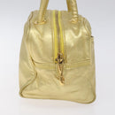 LOEWE Hand Bag Leather Gold Tone Auth 127344-4