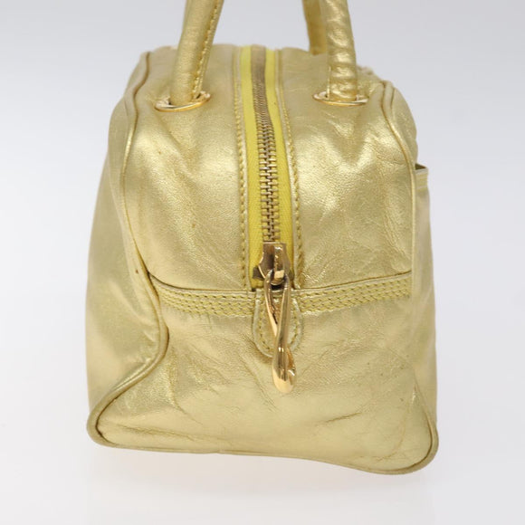 LOEWE Hand Bag Leather Gold Tone Auth 127344