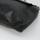 LOEWE Shoulder Bag Leather Black Gold Auth 127349-9