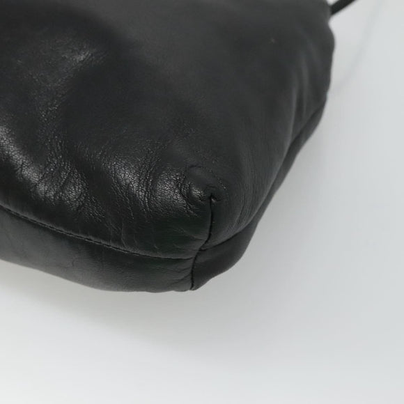 LOEWE Shoulder Bag Leather Black Gold Auth 127349