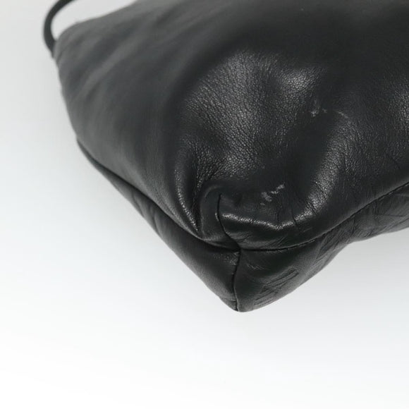 LOEWE Shoulder Bag Leather Black Gold Auth 127349