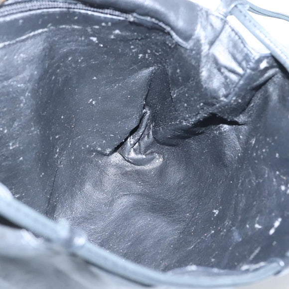 LOEWE Shoulder Bag Leather Black Gold Auth 127349