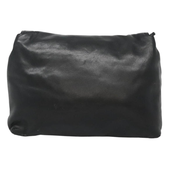 LOEWE Shoulder Bag Leather Black Gold Auth 127349