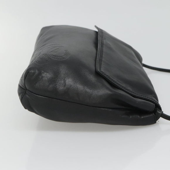 LOEWE Shoulder Bag Leather Black Gold Auth 127349