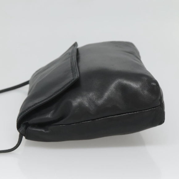 LOEWE Shoulder Bag Leather Black Gold Auth 127349