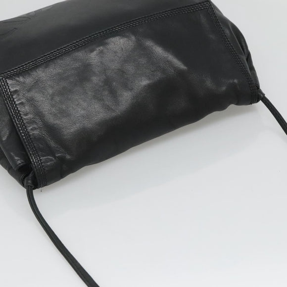 LOEWE Shoulder Bag Leather Black Gold Auth 127349