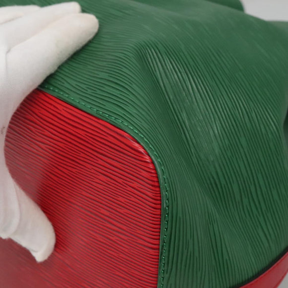 LOUIS VUITTON Epi Petit Noe Shoulder Bag Bicolor Green Red M44147 LV Auth 127353