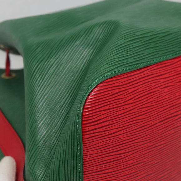 LOUIS VUITTON Epi Petit Noe Shoulder Bag Bicolor Green Red M44147 LV Auth 127353