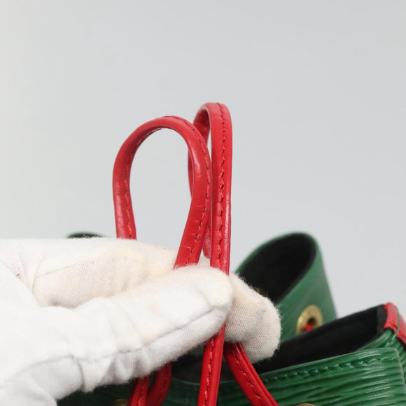LOUIS VUITTON Epi Petit Noe Shoulder Bag Bicolor Green Red M44147 LV Auth 127353