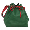 LOUIS VUITTON Epi Petit Noe Shoulder Bag Bicolor Green Red M44147 LV Auth 127353-1
