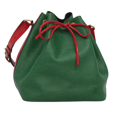 LOUIS VUITTON Epi Petit Noe Shoulder Bag Bicolor Green Red M44147 LV Auth 127353