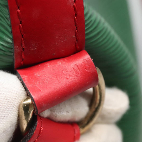 LOUIS VUITTON Epi Petit Noe Shoulder Bag Bicolor Green Red M44147 LV Auth 127353