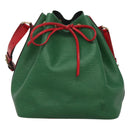 LOUIS VUITTON Epi Petit Noe Shoulder Bag Bicolor Green Red M44147 LV Auth 127353-13