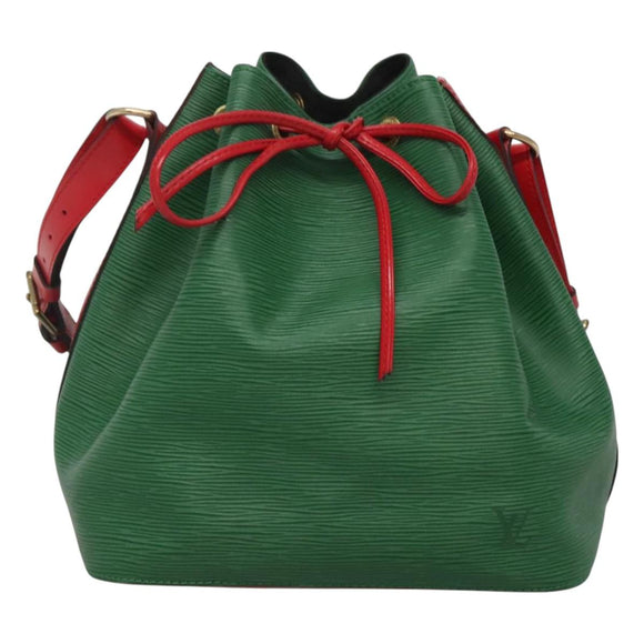 LOUIS VUITTON Epi Petit Noe Shoulder Bag Bicolor Green Red M44147 LV Auth 127353