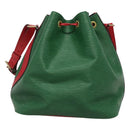 LOUIS VUITTON Epi Petit Noe Shoulder Bag Bicolor Green Red M44147 LV Auth 127353-2