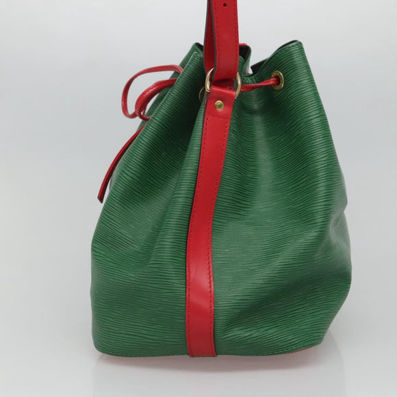 LOUIS VUITTON Epi Petit Noe Shoulder Bag Bicolor Green Red M44147 LV Auth 127353