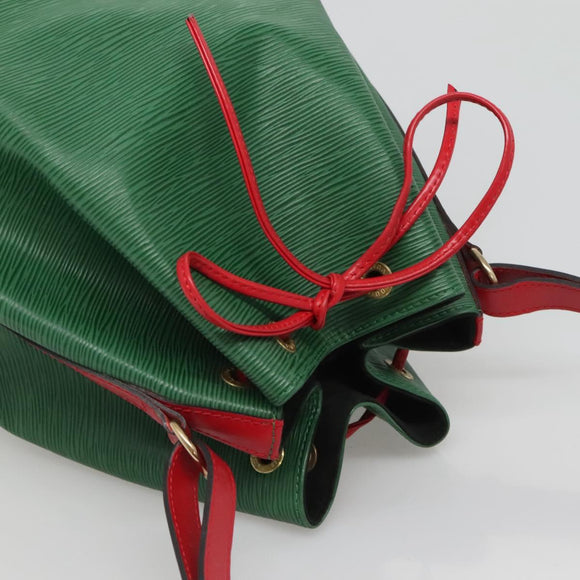 LOUIS VUITTON Epi Petit Noe Shoulder Bag Bicolor Green Red M44147 LV Auth 127353