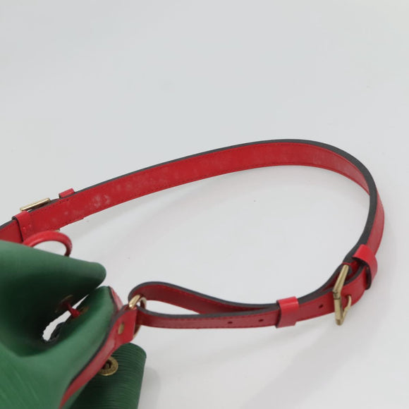LOUIS VUITTON Epi Petit Noe Shoulder Bag Bicolor Green Red M44147 LV Auth 127353