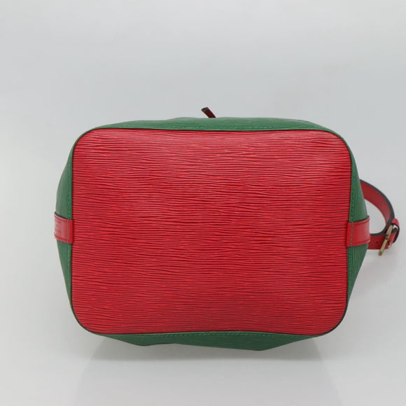 LOUIS VUITTON Epi Petit Noe Shoulder Bag Bicolor Green Red M44147 LV Auth 127353