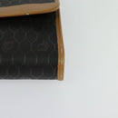 Christian Dior Honeycomb Canvas Chain Shoulder Bag PVC Black Gold Auth 127369-11