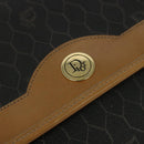 Christian Dior Honeycomb Canvas Chain Shoulder Bag PVC Black Gold Auth 127369-14