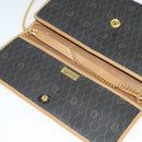 Christian Dior Honeycomb Canvas Chain Shoulder Bag PVC Black Gold Auth 127369-15