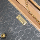 Christian Dior Honeycomb Canvas Chain Shoulder Bag PVC Black Gold Auth 127369-16