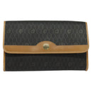 Christian Dior Honeycomb Canvas Chain Shoulder Bag PVC Black Gold Auth 127369-2