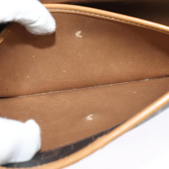 Christian Dior Honeycomb Canvas Chain Shoulder Bag PVC Black Gold Auth 127369