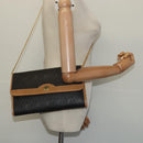 Christian Dior Honeycomb Canvas Chain Shoulder Bag PVC Black Gold Auth 127369-21