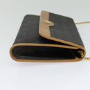 Christian Dior Honeycomb Canvas Chain Shoulder Bag PVC Black Gold Auth 127369-5