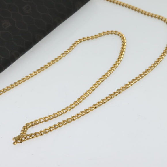 Christian Dior Honeycomb Canvas Chain Shoulder Bag PVC Black Gold Auth 127369