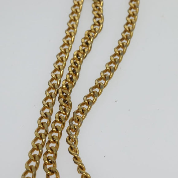 Christian Dior Honeycomb Canvas Chain Shoulder Bag PVC Black Gold Auth 127369