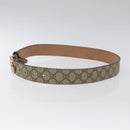 GUCCI Interlocking GG Supreme Belt PVC 39.4"" Beige Gold Auth 127371-4