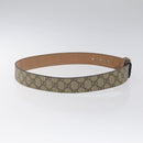 GUCCI Interlocking GG Supreme Belt PVC 39.4"" Beige Gold Auth 127371-5