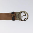 GUCCI Interlocking GG Supreme Belt PVC 39.4"" Beige Gold Auth 127371-8
